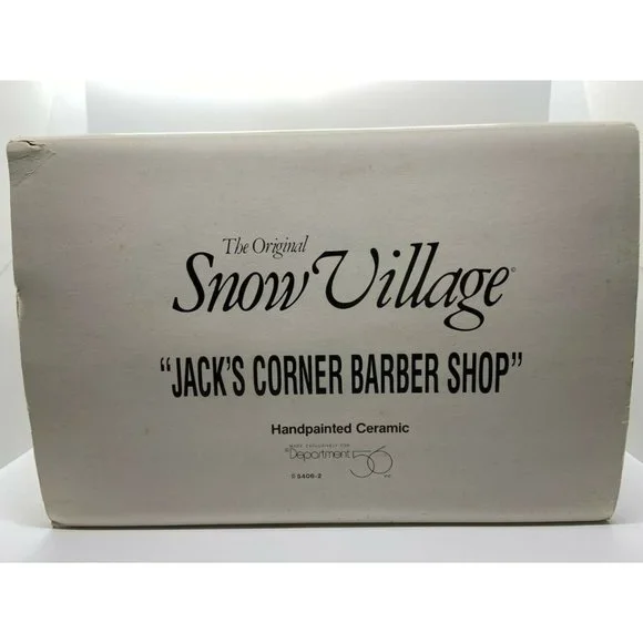 Dept 56 Snow Village - Jack's Corner Barber Shop